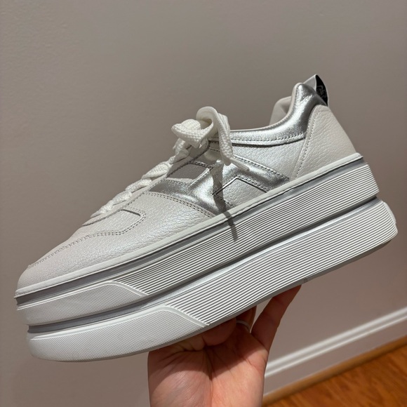 Hogan Women's White Leather Platform Sneakers - Picture 7 of 15